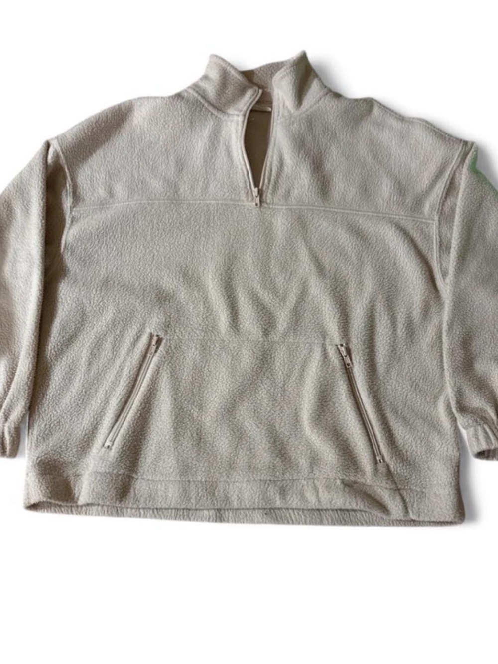Cozy Cream Quarter-Zip Fleece Pullover. Cotton-On Size: XS PP